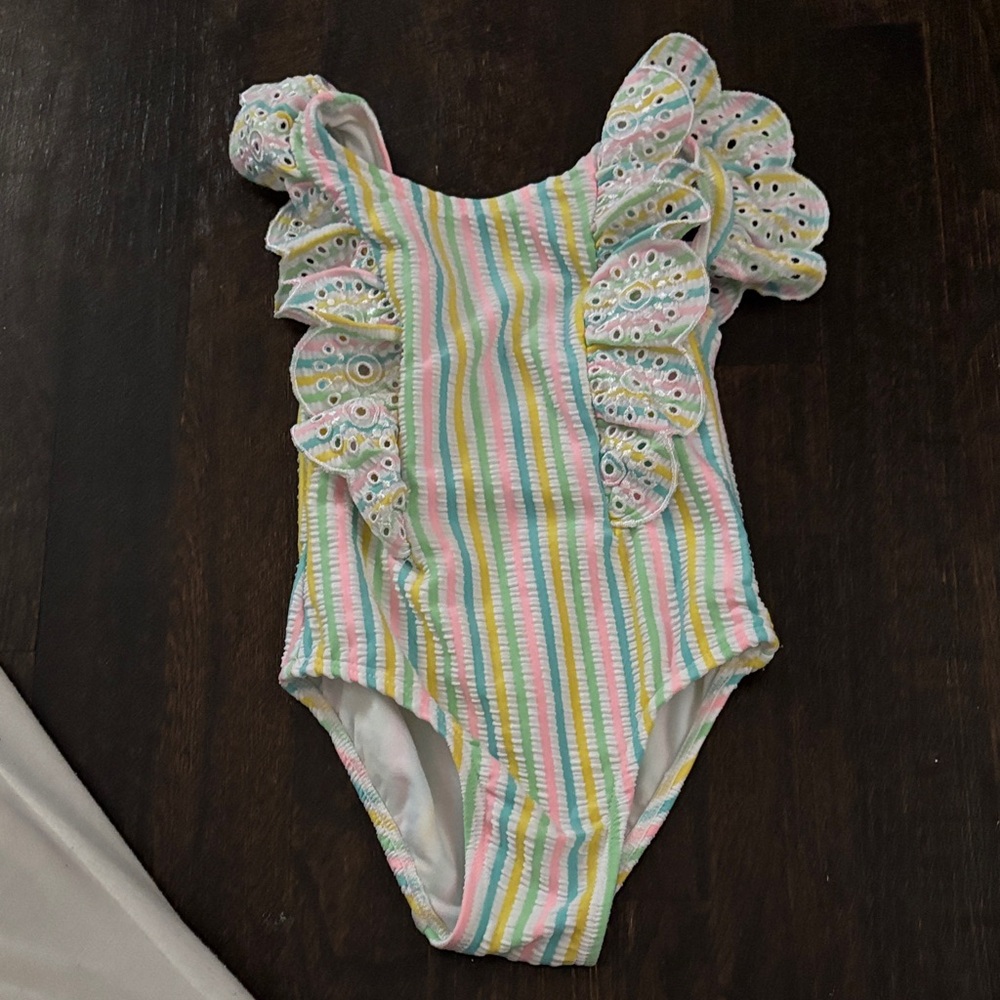Little Me Multicolor Striped Kids Swim One Piece